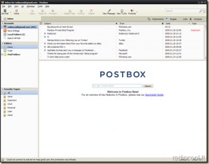 Postbox pirmosios minutės: Thunderbird tik geriau postbox pagrdinis langas