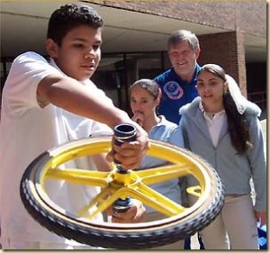 Kompaktinių diskų grotuvo elgsena mikrogravitacijos sąlygomis 176756main_Student_Spinning_Wheel