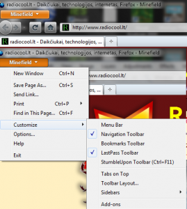 Firefox meniu mygtukas jau yra naktinukuose image