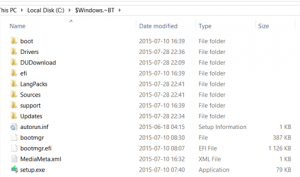 Windows 10 atnaujinimai tyliai pasiekė jų pageidavusius vartotojus 2015-07-28 22_42_45-$Windows.~BT