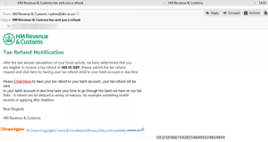 Sukčiai siūlo susigrąžinti UK mokesčius spam